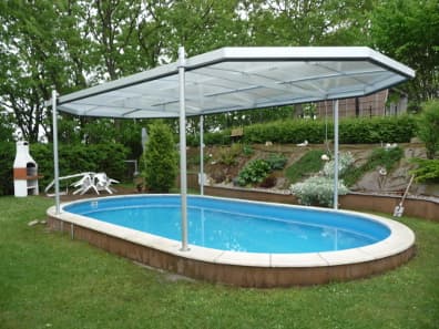 Ovale Poolabdeckung